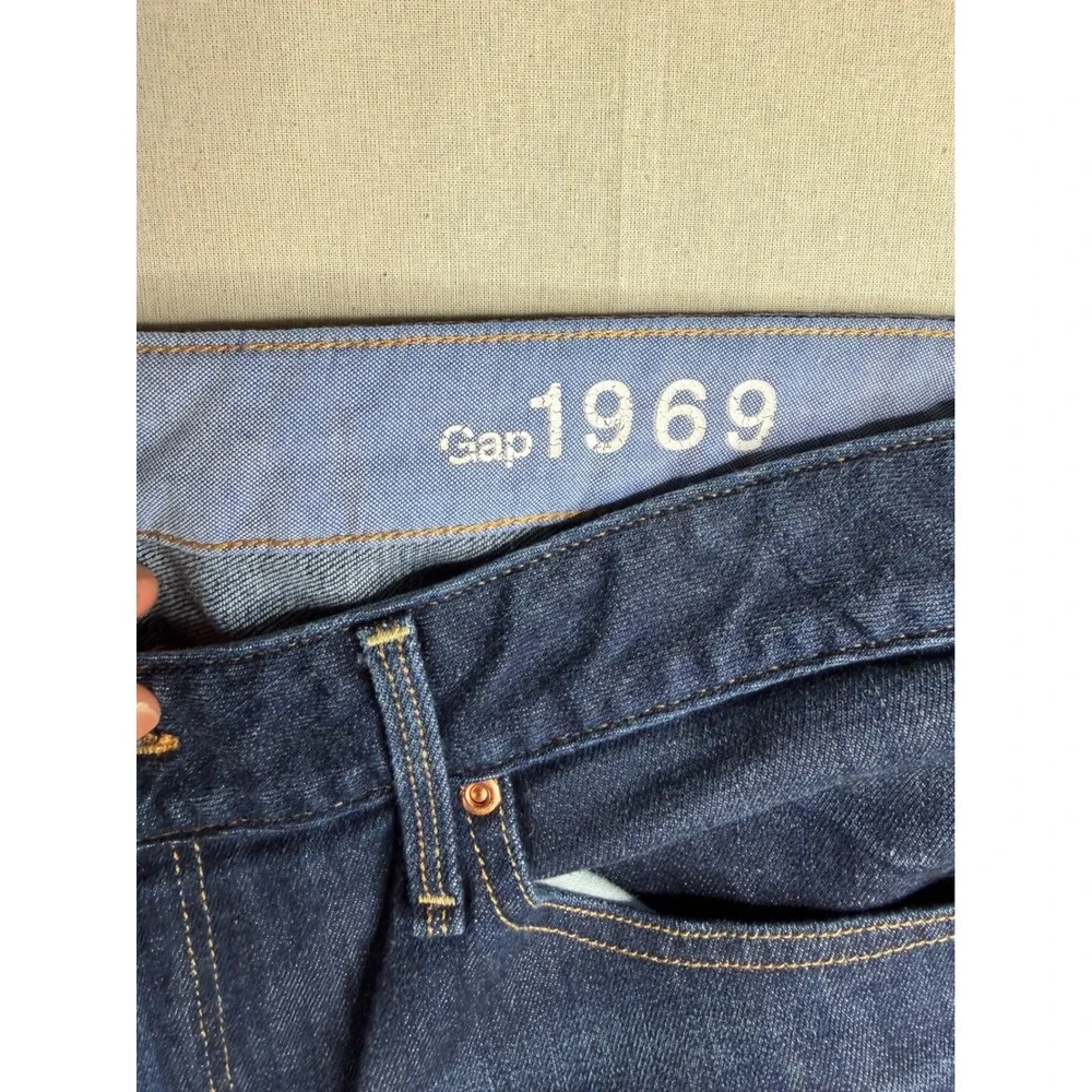 GAP 1969 Real Straight Jeans size 33/16‎ Long Blue_2
